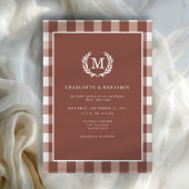 Invitation En vichy Brown Monogramme Crest