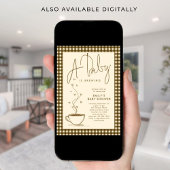 Invitation En vichy café Brown bébé brasse douche