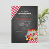 Invitation en vichy Chalkboard Seafood Boisson Party (Debout devant)