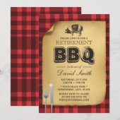 Invitation En vichy classique Retraite rôtie de porc BBQ (Devant / Derrière)