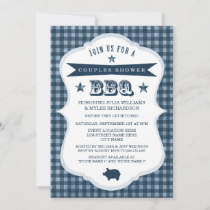 Invitation En vichy Couples Shower BBQ