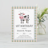 Invitation En vichy de la vache animale (Debout devant)