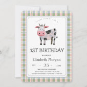 Invitation En vichy de la vache animale (Devant)