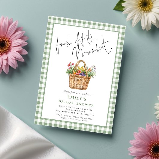 Invitation en vichy Fresh off the Market Script Fête des mari