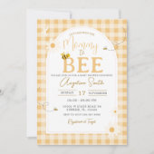 Invitation En vichy Jaune Daisy Bee Maman À Être Baby shower (Devant)