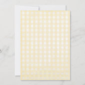 Invitation En vichy Jaune mignonne avec Baby shower Bow (Dos)