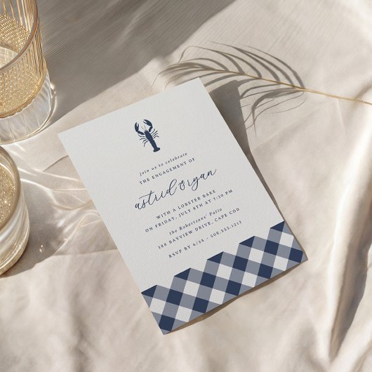 Invitation En vichy marine | Partie d'engagement au pain de h