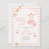 Invitation En vichy papillon rose Tutu Ballerina moderne (Devant)