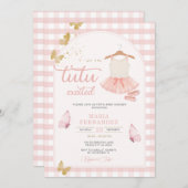 Invitation En vichy papillon rose Tutu Ballerina moderne (Devant / Derrière)