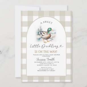 Invitation En vichy Petit Baby shower Mallard Doux