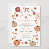 Invitation en vichy petit Citrouille Baby shower rustique Inv (Devant)