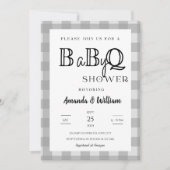 Invitation en vichy Plaid BBQ Bébé Couples Douche (Devant)