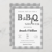 Invitation en vichy Plaid BBQ Bébé Couples Douche (Devant / Derrière)