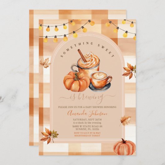 Invitation en vichy Quelque Chose De Doux Est En Train De Brû (Devant / Derrière)