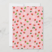 Invitation En vichy rose & fraise Berry 1er anniversaire fête (Dos)