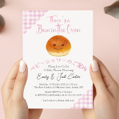 Invitation En vichy rose Kawaii Bun dans le Baby shower du fo