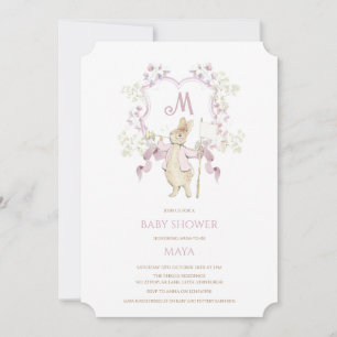 Invitation En vichy rose Pierre le Baby shower de monographie