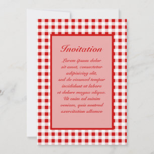 Invitation En vichy rouge + Couleur personnalisée