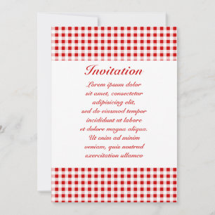 Invitation En vichy rouge + Couleur personnalisée