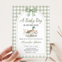 en vichy Sage Green Mallard Duck Baby shower