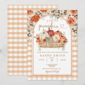 Invitation en vichy Un petit citrouille est en route Baby sho (Devant / Derrière)