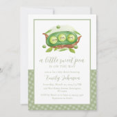 Invitation en vichy Vert Pois Doux Dans Baby shower Pod (Devant)