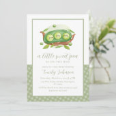 Invitation en vichy Vert Pois Doux Dans Baby shower Pod (Debout devant)