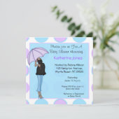 Invitation Enceinte Africaine Américaine Mère Douche Invitati (Debout devant)