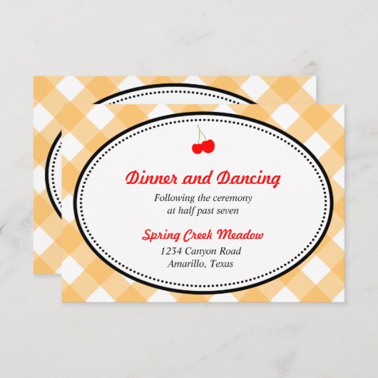 Invitation Enceinte de réception de campagne rustique à carre (Devant / Derrière)