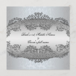 Invitation Enceintes de mariage en argent platine Enceintes d