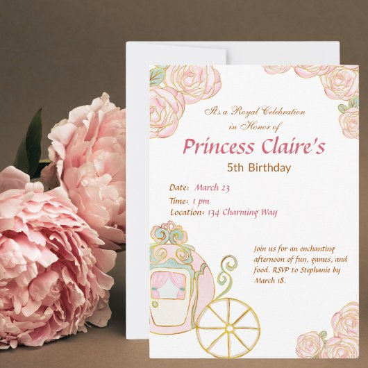 Invitation Enchantante Anniversaire Princesse