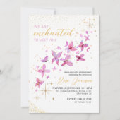 Invitation Enchanté de vous rencontrer Baby Shower Papillon (Devant)