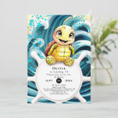 Invitation Enchanté sous la tortue de mer Anniversaire (Debout devant)
