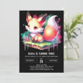 Invitation Enchanted Dreamy Fox Anniversaire numérique (Debout devant)