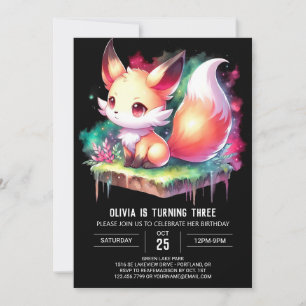 Invitation Enchanted Dreamy Fox Anniversaire numérique