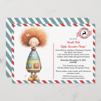 Invitation Enchanted Elf | North Pole Ugly Sweater Party 
