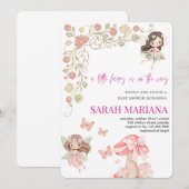 Invitation Enchanted Fairy Baby Shower  (Devant / Derrière)