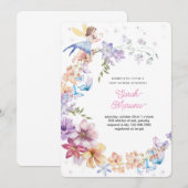 Invitation Enchanted Fairy Baby Shower (Devant / Derrière)