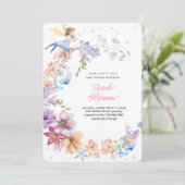 Invitation Enchanted Fairy Baby Shower (Debout devant)