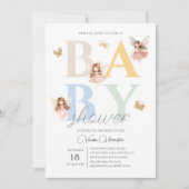 Invitation Enchanted Fairy Colorful Baby Shower (Devant)