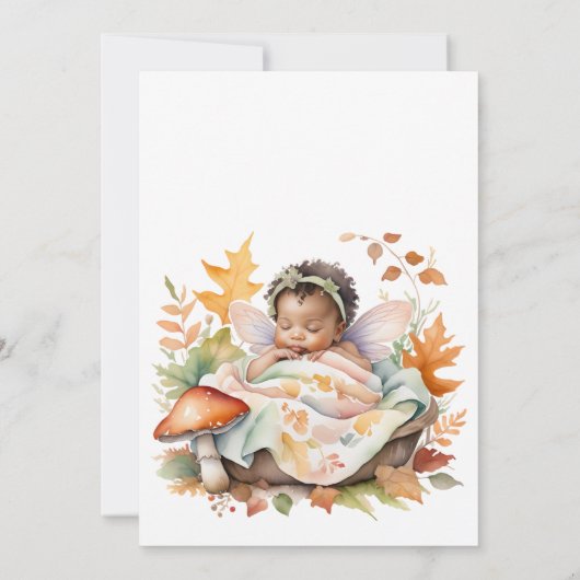 Invitation Enchanted Fairy Fall Automne Baby shower boisé (Dos)