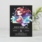 Invitation Enchanted Fantasy Mermaid Birthday (Debout devant)