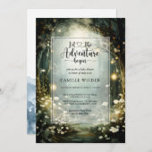 Invitation Enchanted Forest Adventure commence le Baby shower (Devant / Derrière)