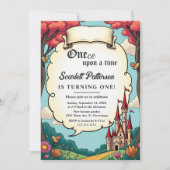 Invitation Enchanted Forest Castle Fairytale 1st Birthday (Devant)