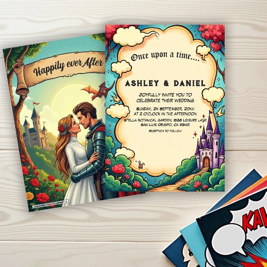 Invitation Enchanted Forest Castle Woodland Fairytale Wedding