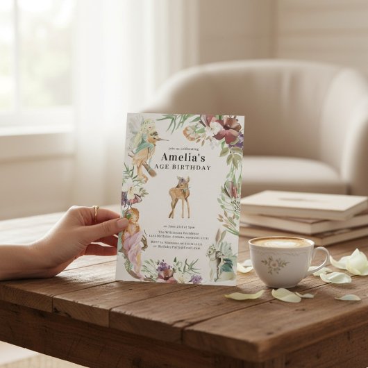 Invitation Enchanted Forest Fairy Birthday Party Invite