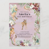 Invitation Enchanted Forest Fairy Birthday Party Invite (Devant)