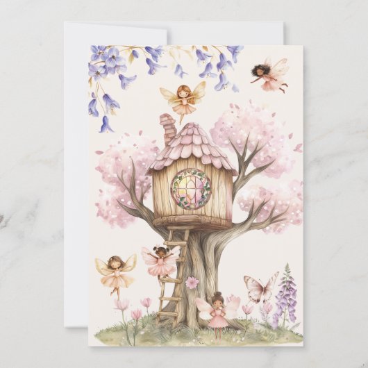 Invitation Enchanted Forest Fairy Treehouse Birthday Invite (Dos)