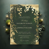 Invitation Enchanted Forest Folift Cadre Gold Magic Mariage