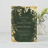 Invitation Enchanted Forest Folift Cadre Gold Magic Mariage (Debout devant)